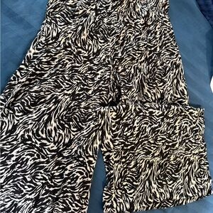 Torrid Black and White Animal Print Wide Leg Pants